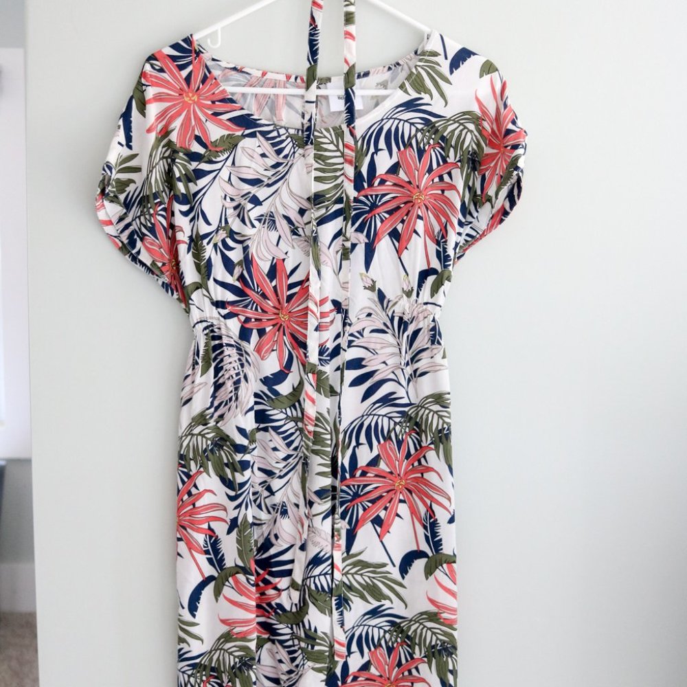 Tropical Floral Print Maternity Shift dress